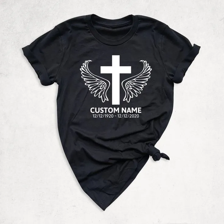 Custom Funeral Shirt, In Loving Memory Shirt, Rest in Peace T-Shirt, Forever in My Heart Shirt, Personalized Memorial Shirt, Grieving Shirts.webp