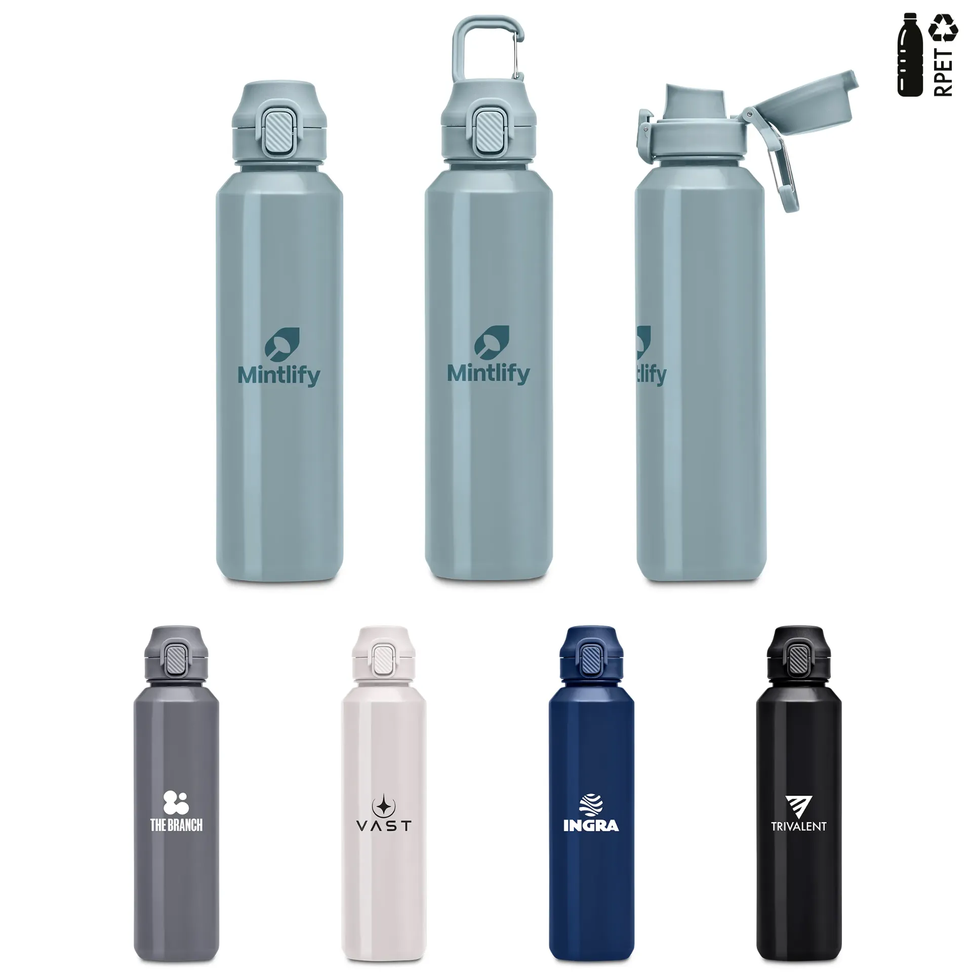 Serendipio Ramsey Recycled PET Water Bottle - 750ml (Black)
