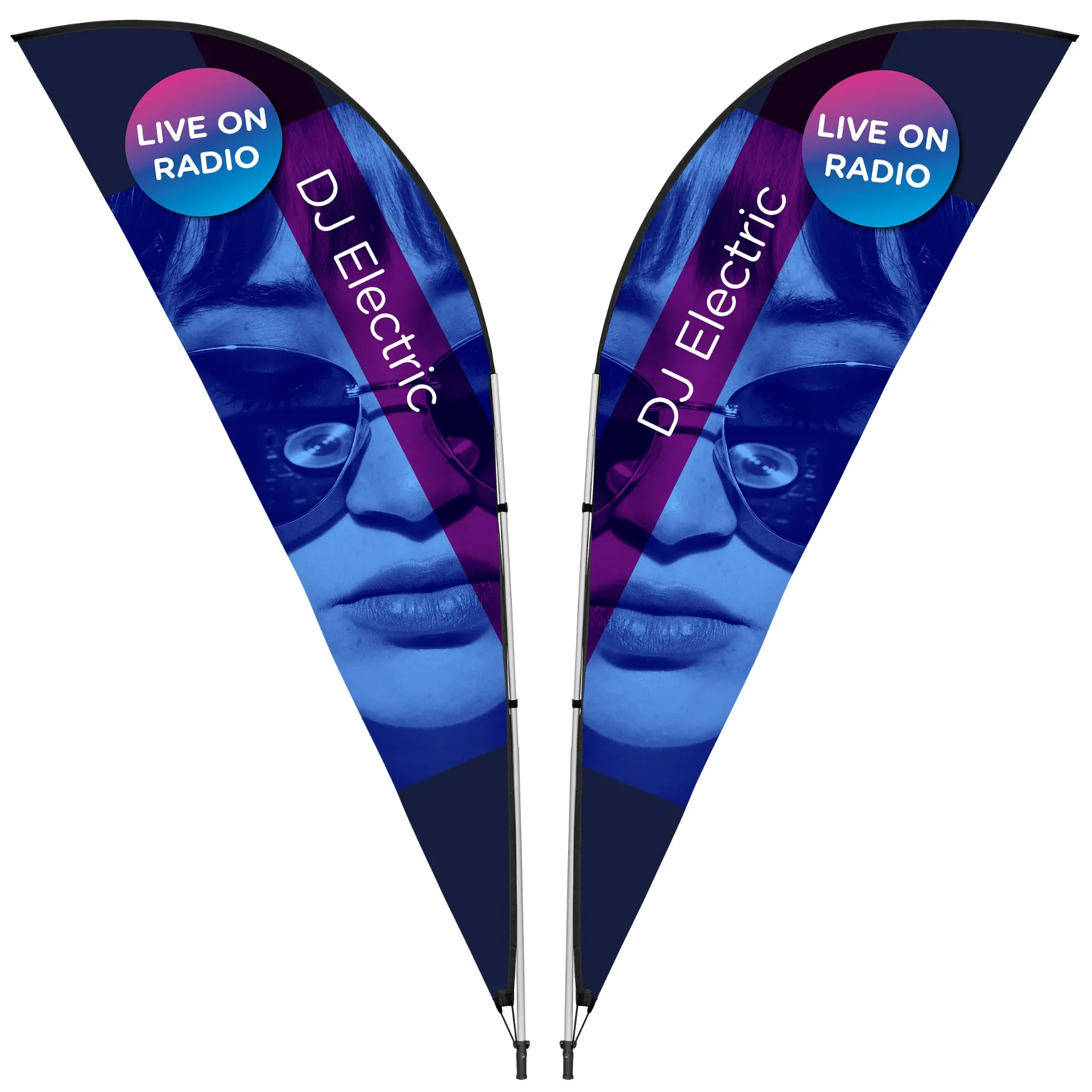 Sharkfin Flying Banners – Set of 2