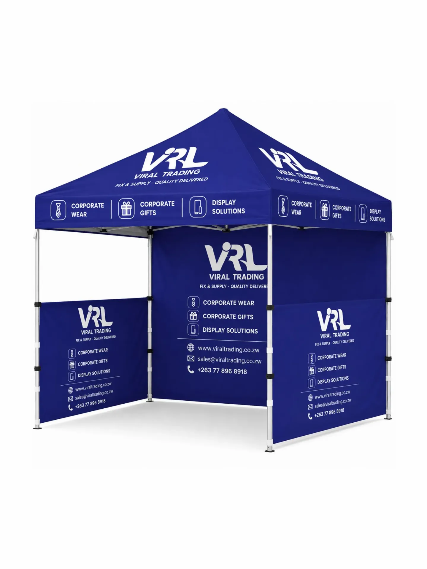DS010.3-Gazebo 3 x 3m - 2 Half-Wall Skins - 1 Full-Wall Skin