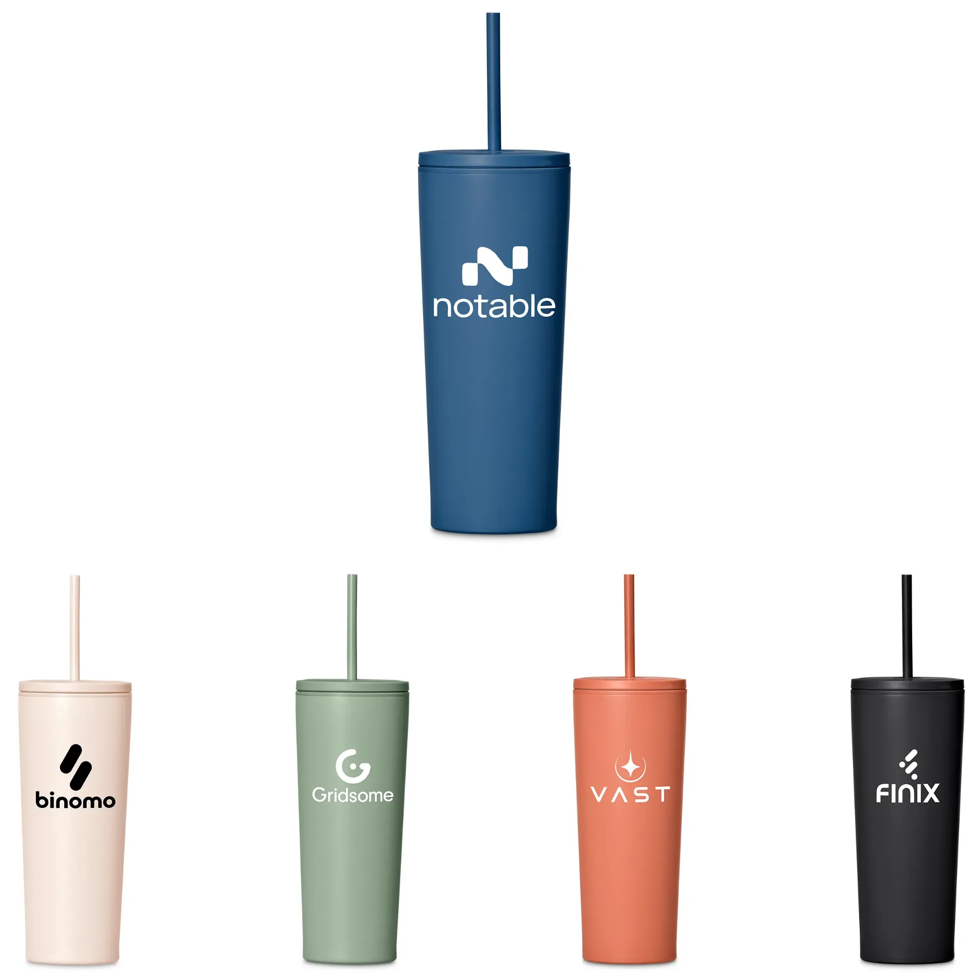 Kooshty Concorde Stainless Steel & Plastic Double-Wall Tumbler & Straw - 720ml (Black)