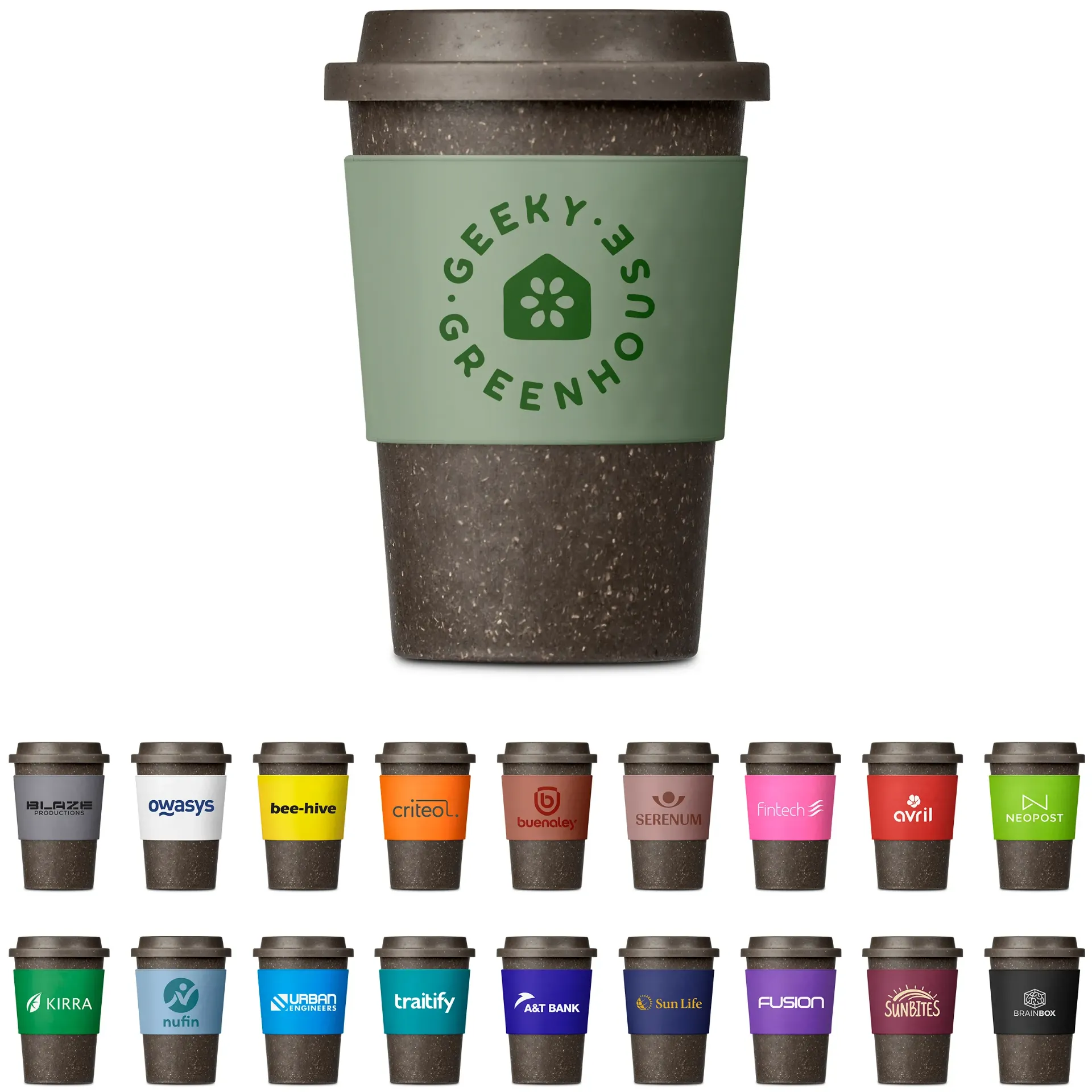 Kooshty Brown Bean Plastic Double-Wall Tumbler – 400ml (Black)